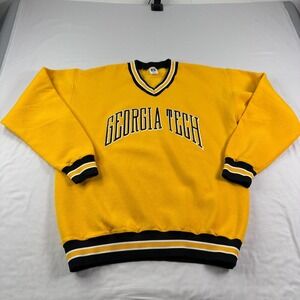 Vintage Georgia Tech Yellow Jackets Sweatshirt Men XL Spell Out Pullover 80s